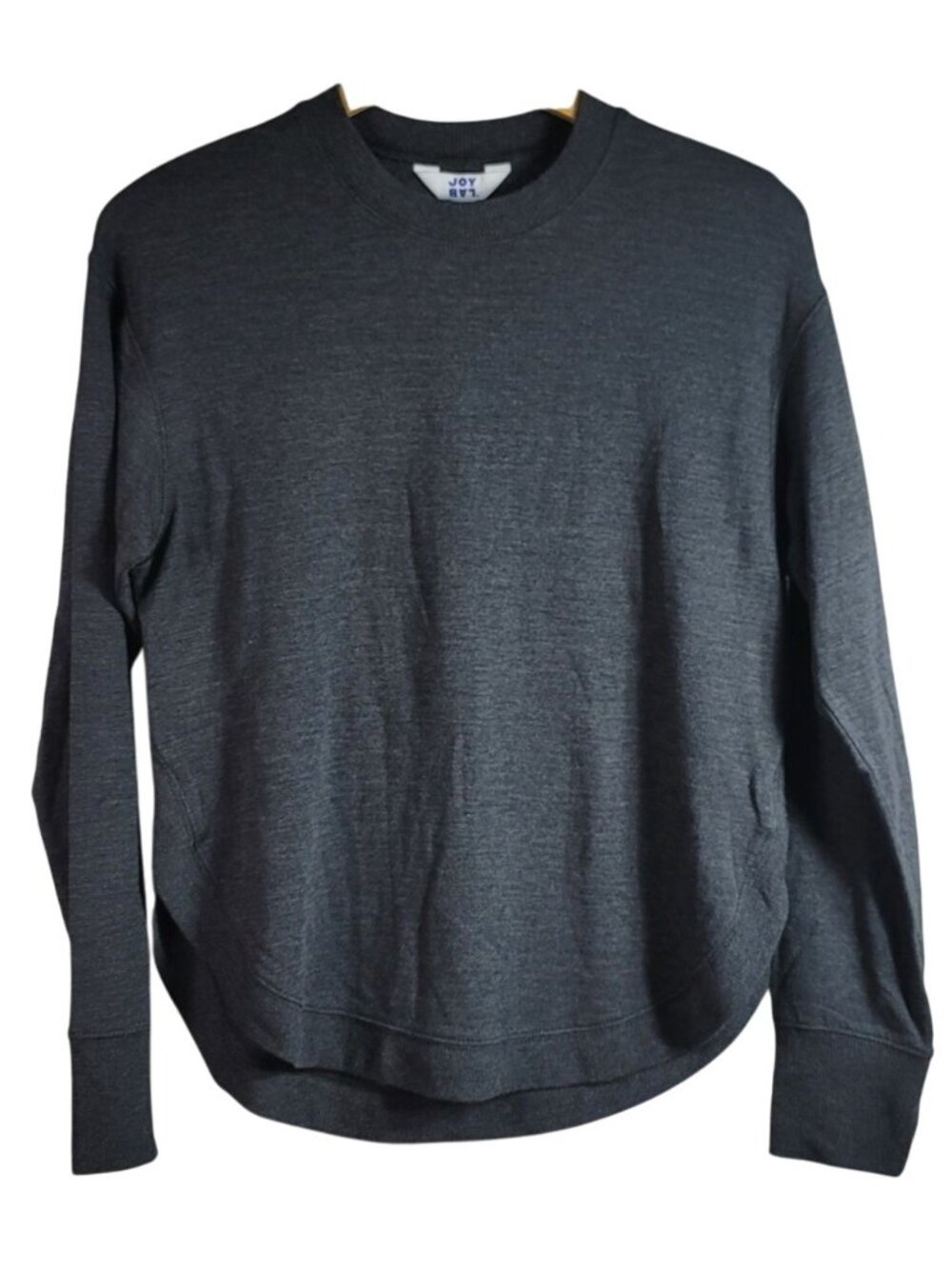 Joy Lab Womens Pullover Sweatshirt Top Gray XS Long Sleeve Thumb Holes Light